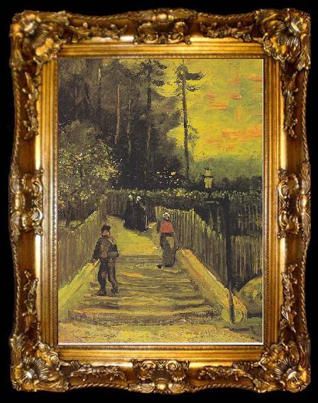 framed  Vincent Van Gogh Small way in Montmartre, ta009-2